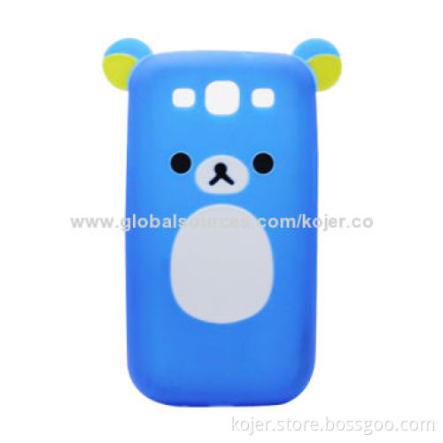 Lovely Bear-shaped Silicone Case for Samsung Galaxy S3, OEM Orders Welcomed